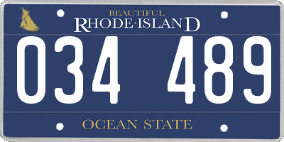 RI license plate 034489
