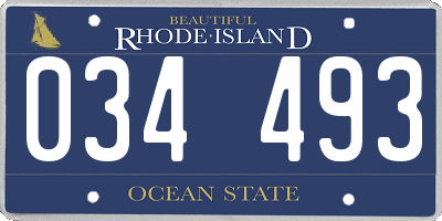 RI license plate 034493
