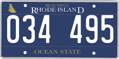 RI license plate 034495