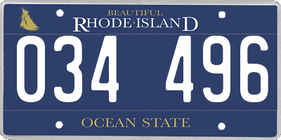 RI license plate 034496