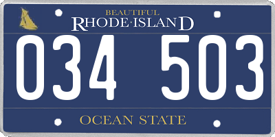 RI license plate 034503
