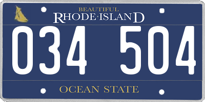 RI license plate 034504