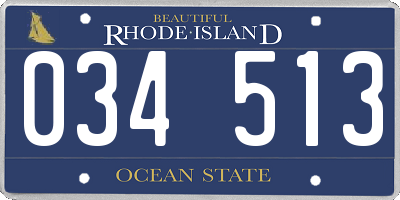 RI license plate 034513
