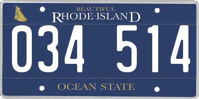 RI license plate 034514