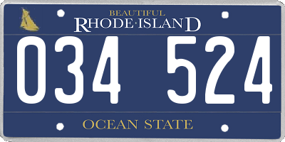 RI license plate 034524