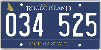 RI license plate 034525