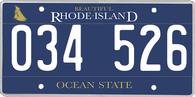 RI license plate 034526