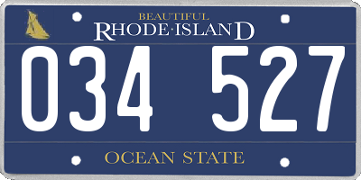 RI license plate 034527