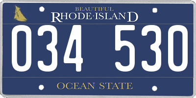 RI license plate 034530