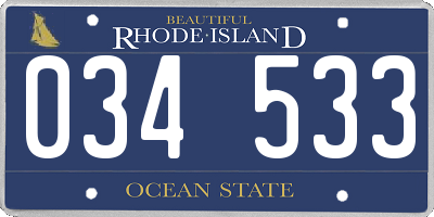 RI license plate 034533