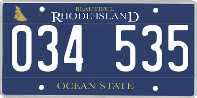 RI license plate 034535