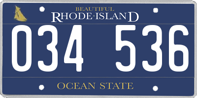 RI license plate 034536
