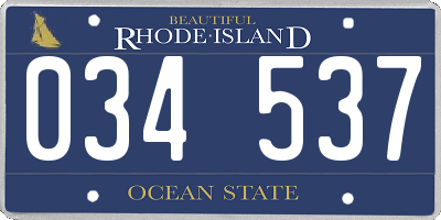 RI license plate 034537