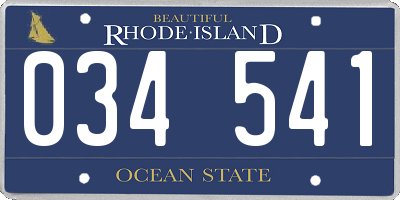 RI license plate 034541