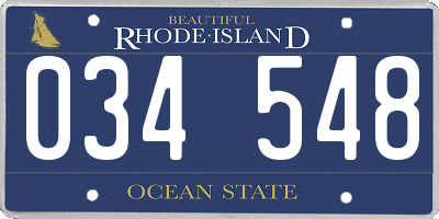 RI license plate 034548