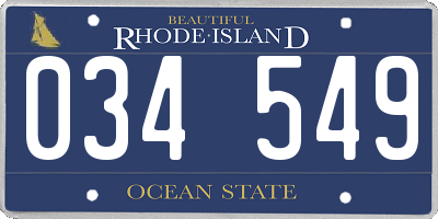 RI license plate 034549