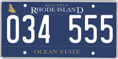 RI license plate 034555