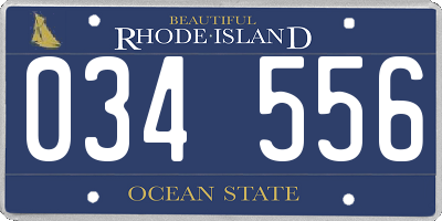 RI license plate 034556