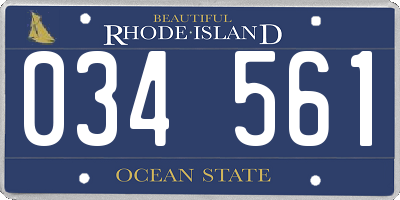 RI license plate 034561
