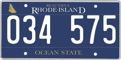 RI license plate 034575