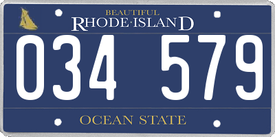 RI license plate 034579