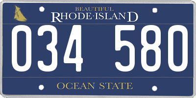 RI license plate 034580