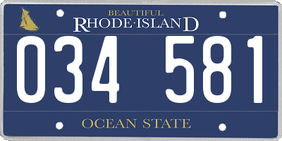 RI license plate 034581