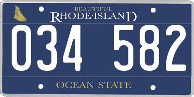 RI license plate 034582