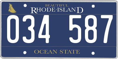 RI license plate 034587