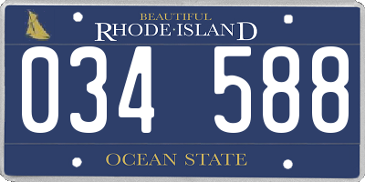 RI license plate 034588