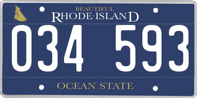 RI license plate 034593