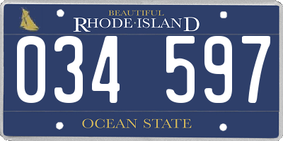 RI license plate 034597