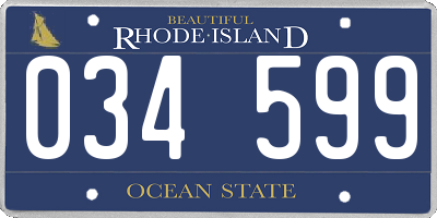 RI license plate 034599