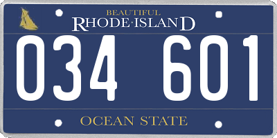 RI license plate 034601