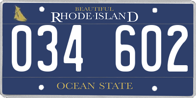 RI license plate 034602