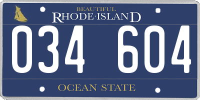 RI license plate 034604