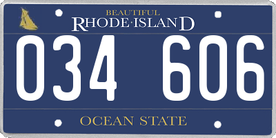 RI license plate 034606