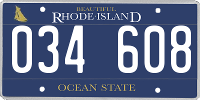 RI license plate 034608