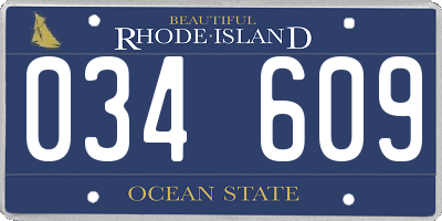 RI license plate 034609