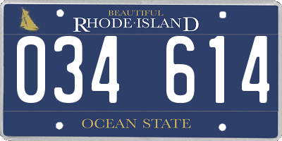 RI license plate 034614