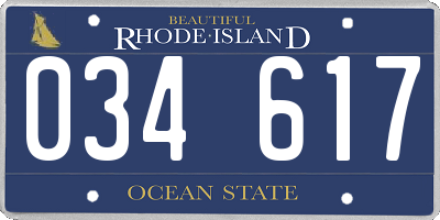 RI license plate 034617