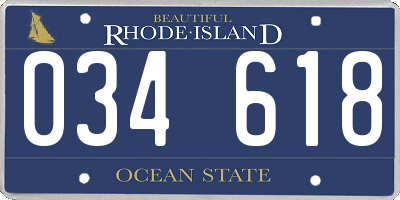 RI license plate 034618