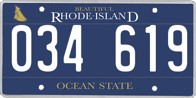 RI license plate 034619