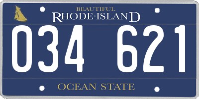 RI license plate 034621