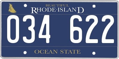 RI license plate 034622