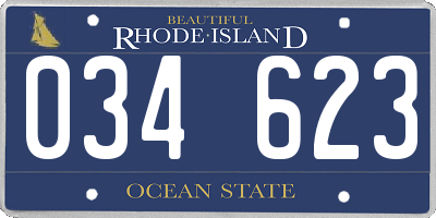 RI license plate 034623