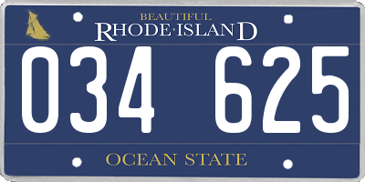 RI license plate 034625