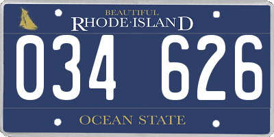 RI license plate 034626