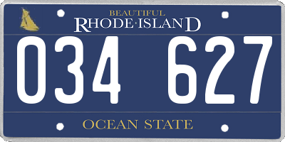 RI license plate 034627