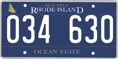 RI license plate 034630